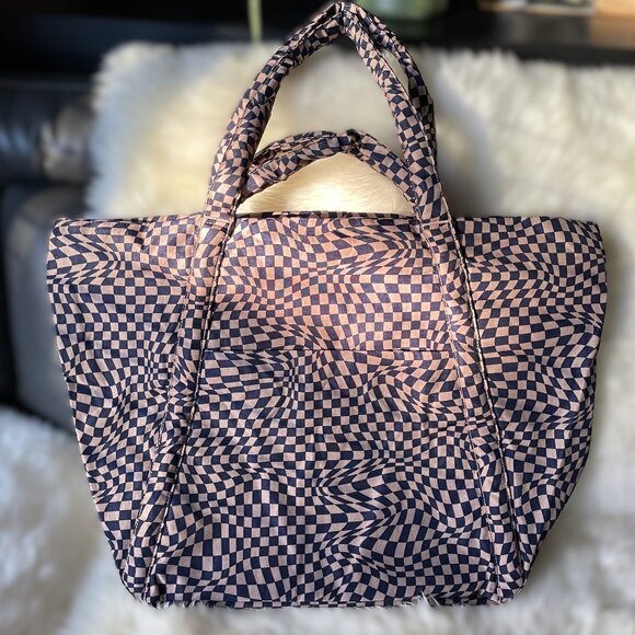 NWT Baggu Travel Cloud Bag - Indigo Trippy Checker - Picture 3 of 8